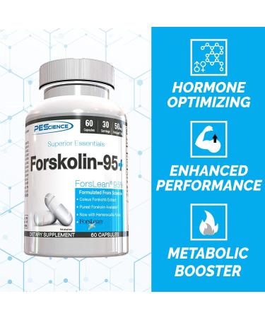 PEScience Forskolin Capsules 95% Pure Extract 60 Count - Patented ForsLean Formula - Buy Online on GoSupps.com