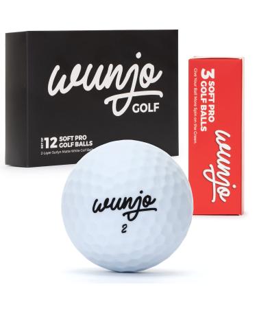 Matte Golf Balls for Men - 12 Pack - White, Soft Pro, Golfballs for Maximum Speed and Distance - Durable, Scratch Resistant Matt Finish - Set of 4 Boxes - Best Golfing Ball for Practicing and Playing