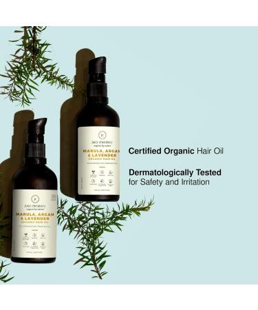 Juicy Chemistry Marula Argan Lavender Hair Oil 100 ml | Organic Hair Oil for Hair Fall Control & Deep Conditioning | Ecocert Certified Organic for Dry & Frizzy Hair | Cruelty-free & 100% Vegan - Buy Online on GoSupps.com