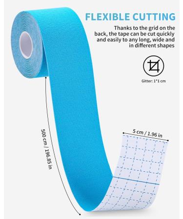 Tidevan 3 Roles Kinesiology Tape Set - Waterproof Physio Tape for Knee Elbow & Shoulder Pain Relief | 5m x 5cm Skin-Friendly Sport Tape with Scissors - Buy Online on GoSupps.com