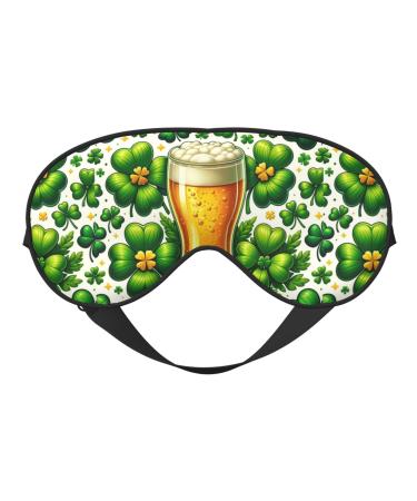 Double-Sided Eye Mask Eye Sleep Shade Cover St-Patricks-Shamrock-Beer Unisex Night Sleeping Mask