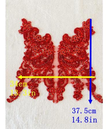 Handmade Light Blue Rhinestone Lace Bodice Applique Trim for Clothing - Sew On Beads Sequins Patch - Buy Online on GoSupps.com