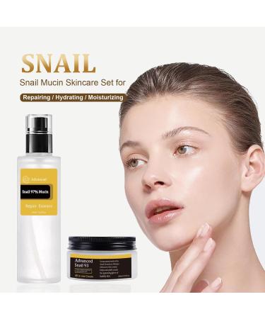 Snail Mucin Power Essence Set - 3PCS Korean Skin Care for Hydrating Dark Circles | Serum Moisturizer & Eye Patch - Buy Online on GoSupps.com
