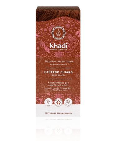 Khadi light brown plant hair color hair color for light warm deer brown with lively reddish reflex natural hair color 100% vegetable natural & vegan certified natural cosmetics 100g