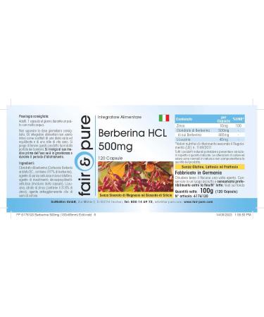 Fair & Pure - Berberine HCL 500mg - contains 97% berberine - with zinc - highly dosed - vegan - 120 capsules - Buy Online on GoSupps.com