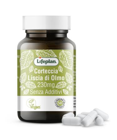 ALGILIFE LIFEPLAN Smooth Elm Bark | Useful Dietary Supplement for Mucosal Trofirm | Intimate Dryness | Gastritis | Dry Mouth | Vegan Product (50 Capsules 1 Month Stock)