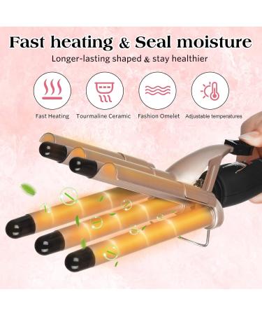 Hair Crimper Iron 5 Barrel Curling Wand | 0.6 Inch Ceramic Hair Waver with Dual Voltage & Two Temperature Settings - Perfect for International Shipping - Buy Online on GoSupps.com