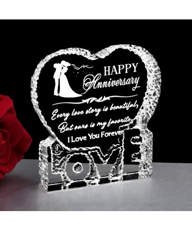 Romantic 3D Crystal Wedding Anniversary Gift for Her | Unique Gifts for Wife Husband Girlfriend & Boyfriend - Buy Online on GoSupps.com
