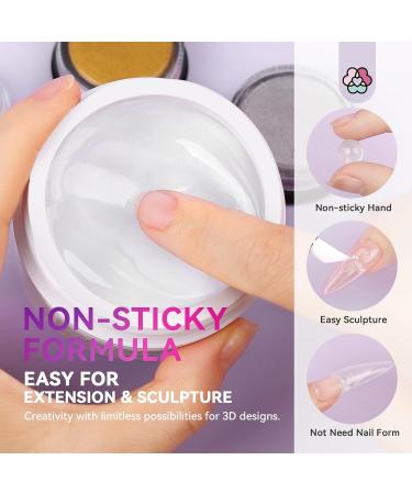 Saviland Solid Builder Nail Gel - 60g 3D Sculpting Gel for Nail Art | Non-Sticky Nail Extension & Carving Gel | DIY & Salon Use with Sequins & Chrome Powder - Buy Online on GoSupps.com