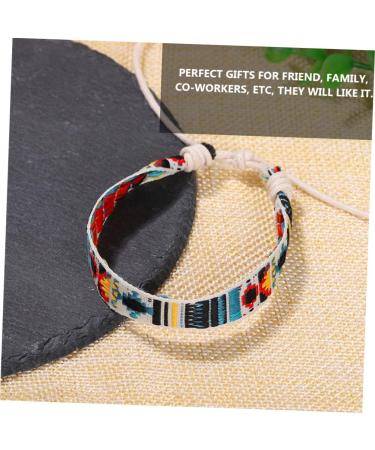 CALLARON 1pc Embroidered Ethnic Bracelet Tribal Jewelry Fabric Wirstlet Bracelets for Women Embroidered Wrist Chain Hand Bohemian Jewelry Rope Ribbon Cotton Rope Braided Rope Miss - Buy Online on GoSupps.com
