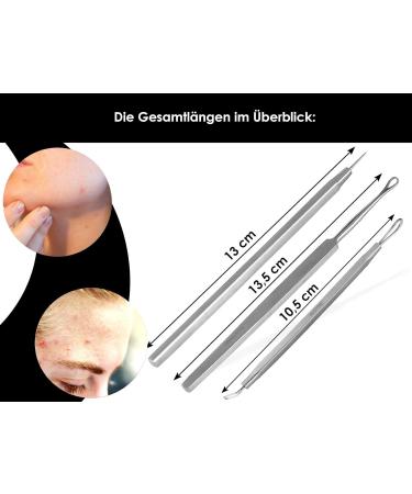 Professional 3-Piece Comedone Squeezer Set Blackhead Remover & Ear Cleaner for Flawless Skin | International Shipping Available - Buy Online on GoSupps.com