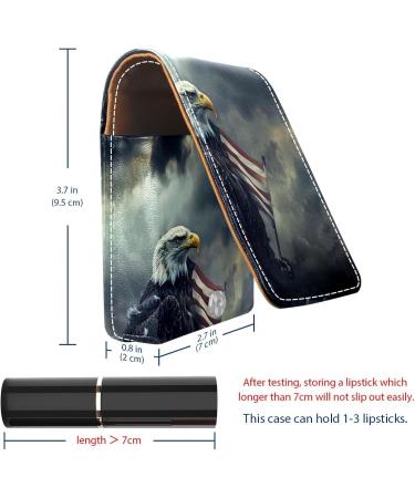Travel Lipstick Organizer Case - Portable Makeup Bag with Mirror | Eagle American Flag Design - Buy Online on GoSupps.com