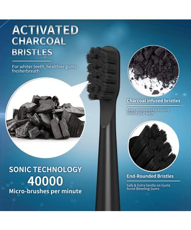 YUNCHI Y2 Sonic Electric Toothbrush - Charcoal Bristles, 5 Modes, Smart Timer, 8 Brush Heads | Deep Clean & Fresh Breath for Adults & Kids - Buy Online on GoSupps.com