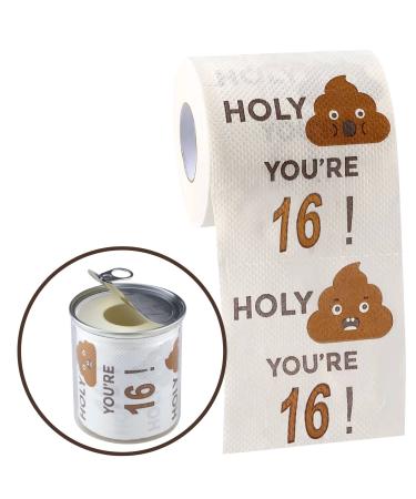 Happy 16th Birthday Gifts for Boys Son and Girls - 3-Ply Funny Toilet Paper Roll, 16th Birthday Toilet Paper Gag Funny Birthday Gift Novelty for 16 Birthday Party Decorations Sixteenth Party Supplies 16th Years