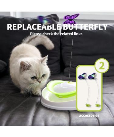 All for Paws 2 in 1 Interactive Cat Toy - Fluttering Butterfly & Rolling Balls - Automatic Indoor Kitten Spinner Toy - Buy Online on GoSupps.com
