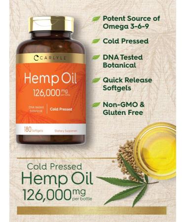 Carlyle Hemp Oil Capsules 126,000 mg - 180 Softgels | High Potency CBD Supplement - Buy Online on GoSupps.com