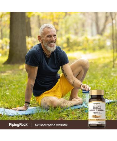 Piping Rock Korean Ginseng Capsules | 1500mg | 90 Count | Panax Ginseng Root Extract | Herbal Supplement | Non-GMO Gluten Free - Buy Online on GoSupps.com