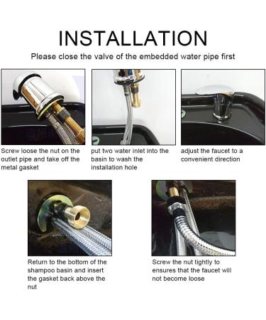 Shampoo Bowl Faucet 70cm Shampoo Bed Faucet and 120cm Shampoo Bowl Hose Shower Head Wash Hair Tap Mixing Valve Salon Shampoo Bowl Parts Kit - Buy Online on GoSupps.com