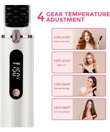 Portable Cordless Hair Straightener Brush - Mini Ionic Hot Comb for Travel & Home - Buy Online on GoSupps.com