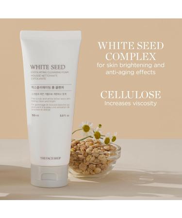 The Face Shop White Seed Exfoliating Cleansing Foam | Brightening Face Wash for Deep Clean & Dead Skin Removal | Improve Skin Texture & Clarity | 5.07 Fl Oz - Buy Online on GoSupps.com