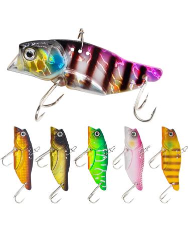 Ghanneey Fishing Lures Fishing Spoons Fishing Spinner Blades Spoon with Treble Feather Hooks for Trout Salmon Bass Crappie Pike B:Fishing Spoon Lures 6pcs
