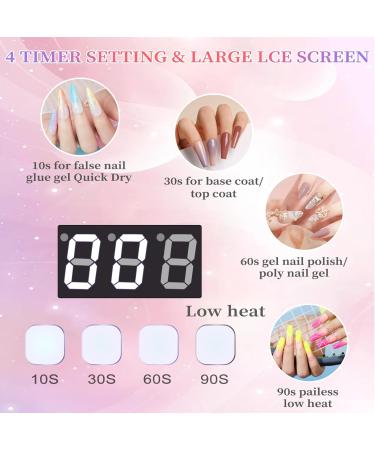 96W Rechargeable UV LED Nail Lamp Portable Cordless UV Light for Nails with LCD Display Auto Sensor (Purple) - Buy Online on GoSupps.com