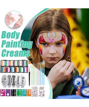  Generisch Face Paint Kit - Face Paint Makeup Kit 12 Grids Palette Washable Cosmetics Face Paint Non-Toxic Reliable Color | Stencils for Halloween Birthday Theatre - Buy Online on GoSupps.com