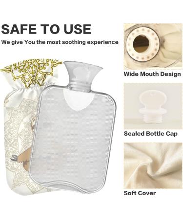 NAANLE 2L Sloth Yoga Hot Water Bottle with Lid - Large Transparent Bottle for Pain Relief & Heat Therapy - Buy Online on GoSupps.com