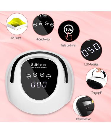 220W Professional UV Lamp for Gel Nails | Fast Touchscreen 4 Timers Portable LED Nail Lamp - Perfect for Home & Salon Use - Buy Online on GoSupps.com