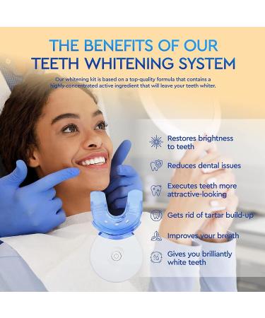 Professional Teeth Whitening Kit - 5X LED Light, 1 Mouth Tray, Desensitizing Gel, 3 Whitening Gels - 10 Minute Effect - Remove Stains at Home - 5 Piece Set - Buy Online on GoSupps.com