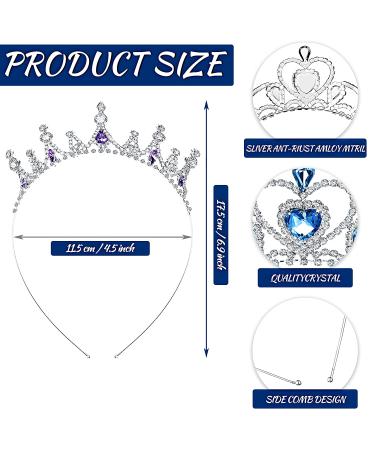 Girls Crown Tiara Set - Christmas Silver Rhinestone Princess Crystal Tiara Headband - Buy Online on GoSupps.com