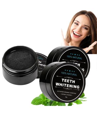 Tooth white powder contains natural coconut activated carbon powder for white teeth tooth whitening lighten teeth teeth whitening removal of tooth stains refreshing breath (2PC)