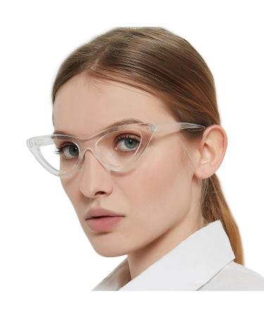 MARE AZZURO Cat Eye Blue Light Blocking Reading Glasses for Women - Transparent 0.00 to 6.00 Strength - Comfort & Style for Computer Use - Buy Online on GoSupps.com
