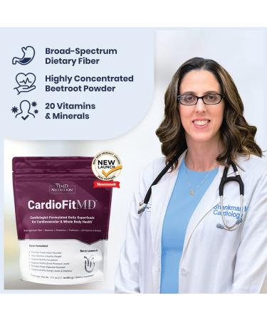 1MD Nutrition CardioFitMD - Vegan Beets Superfood Keto-Friendly Heart Health Powder - High Fiber Nutritional Supplement Drink - 30 Servings - Buy Online on GoSupps.com