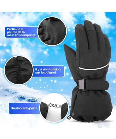 Buy Seyufn Waterproof Children s Winter Ski Gloves | Warm Fleece Lining | Ages 4-14 | Black - Perfect for Young Skiers - Buy Online on GoSupps.com