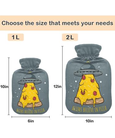Buy Naanle Pizza Aliens Hot Water Bottle - 1L Transparent Heating Pad for Bed Hand & Feet Warmer | Pain Relief & Cold Therapy | International Shipping - Buy Online on GoSupps.com