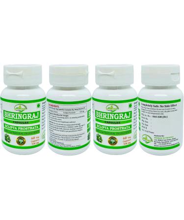 Bhringraj Capsules for Men & Women | Premium Ayurvedic Herbal Supplement | 500 mg | 60 Veggie Capsules | Natural Eclipta Prostrata | 240 Count - Buy Online on GoSupps.com