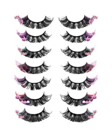 DRESSOOS 7 Pairs false eyelashes individual lashes fluffy eyelashes false lash extensions colored lashes faux eyelashes colored eyelashes lash clusters cosplay extend artificial fiber