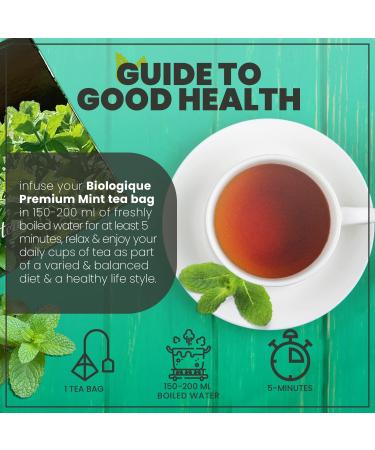 Premium Mint Tea Bags | 40 Herbal Detox Infusion | | Caffeine-Free | Exquisite Classic Taste & Aroma | High in Antioxidants | Perfect for Gifting | 60 g - Buy Online on GoSupps.com