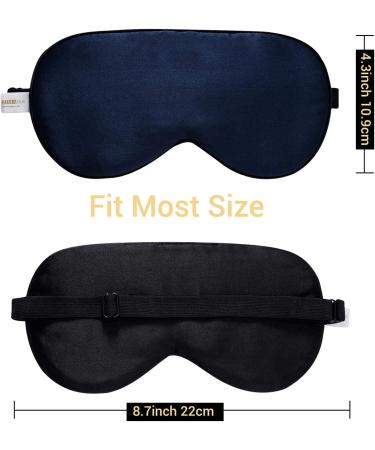 ZIMASILK 100% Natural Silk Sleep Mask - Adjustable Super-Smooth Soft Eye Mask for Sleep in Navy Blue - Buy Online on GoSupps.com
