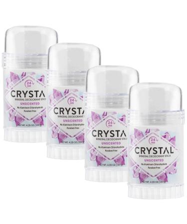Crystal Mineral Deodorant Stick Unscented 4.25 oz (Pack of 4)