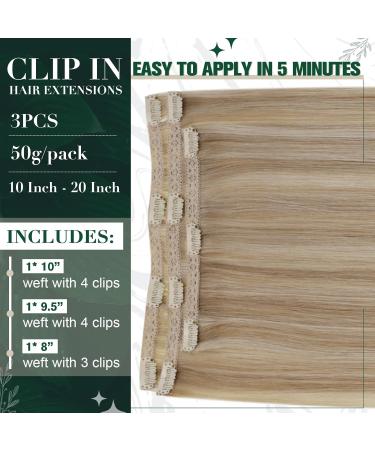 Runature Clip-In Extensions | Real Hair 45cm | Light Blonde Highlights | 3pcs 50g Remy Hair #16/22 | Premium Quality Hair Extensions - Buy Online on GoSupps.com