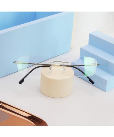 LifeArt Blue Light Blocking Glasses - Stylish Rimless Anti Eye Strain Glasses for Men & Women - Silver Tinted Lens Computer & Reading Use - Buy Online on GoSupps.com