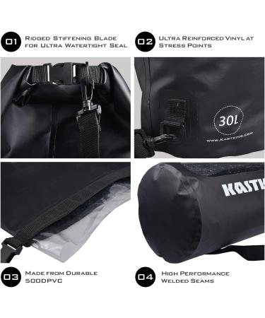 KastKing 10L Dry Bag - 100% Waterproof Storage for Swimming, Kayaking, Boating, Hiking, Camping, Fishing - Military Grade Construction, Black - Buy Online on GoSupps.com