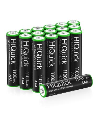 HiQuick 16 Counts Rechargeable Batteries AAA 1100mAh High Capacity Performance 1.2V Per-charged Ni-MH AAA Battery AAA 16Pack