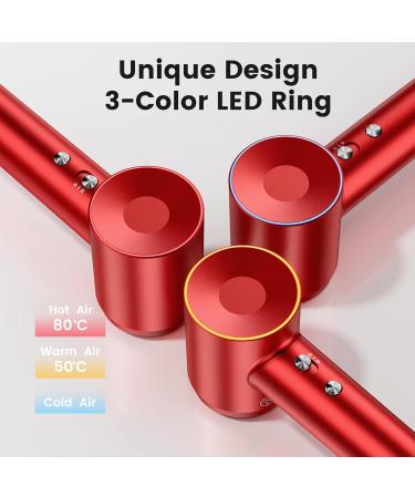 Laifen Hair Dryer 200 Million Negative Ionic Blow Dryer with 110 000 RPM Brushless Motor for Fast Drying High-Speed Hairdryer Low Noise Blowdryer for Home Travel with Smooth Nozzle (Rubey Red) - Buy Online on GoSupps.com