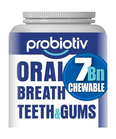 Oral Probiotics for Mouth Bad Breath 7 Billion CFU - Chewable Dental Probiotics for Teeth & Gums Fresh Breath Freshener Supports Oral Microbiome & Healthy Mouth 30 Count (Pack of 1)