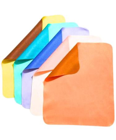 Glasses Cleaning Wipes Cloth Microfiber for Eyeglasses Lens Cleaner Wipes Bulk 5 PCS Double Sided Assorted Color (Bright Color (5))