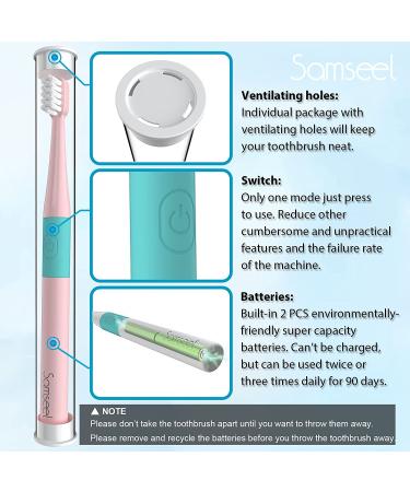 Samseel Sonic Electric Toothbrush - 2-Pack (White and Pink) | Lasts 90 Days | Portable Mini Design | Waterproof | Daily Oral Care for Business Travel and Holidays - Buy Online on GoSupps.com
