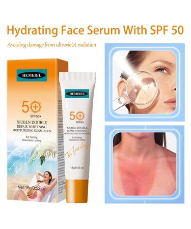 Face Sunscreen SPF 50 - Oil Free Travel Size Clear Primer for Dull Skin - All-Day Protection | 15g - Buy Online on GoSupps.com